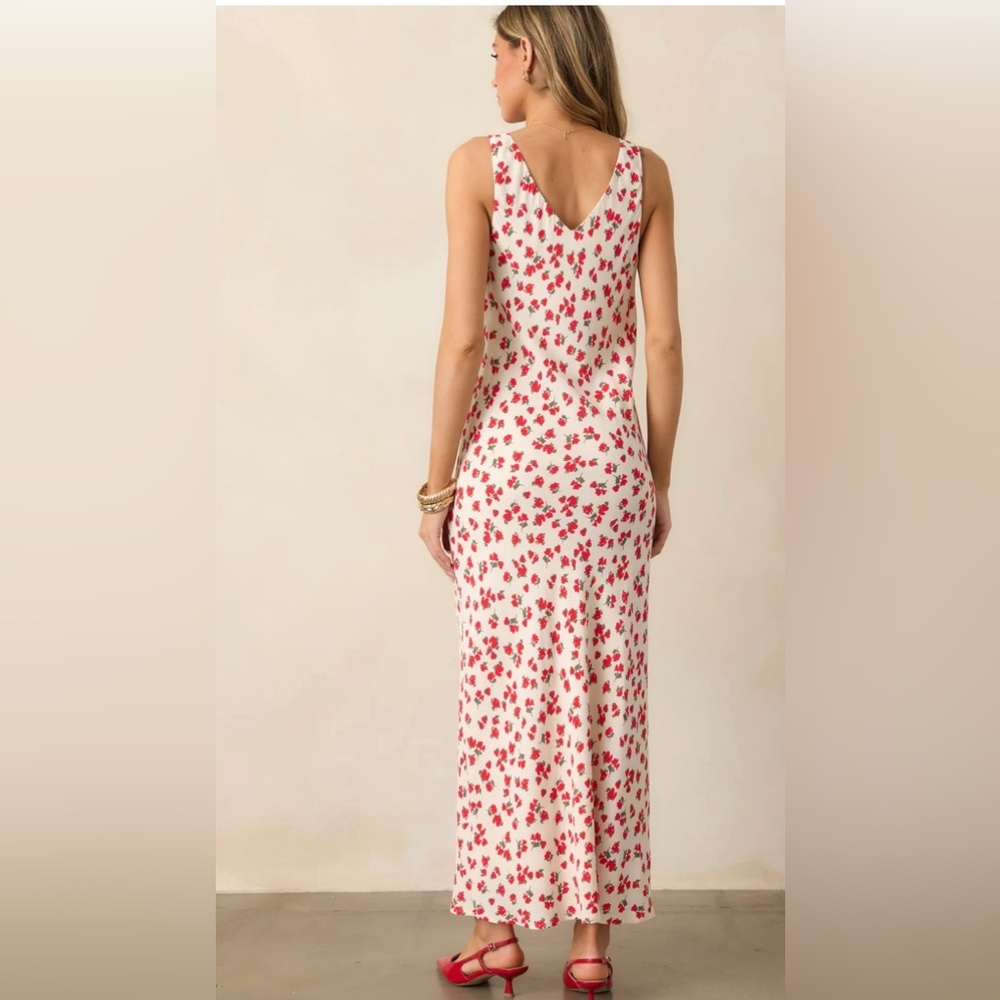 Z SUPPLY HANA LA ROSA IVORY SEA SALT DITSY MAXI DRESS - Picture 5 of 9